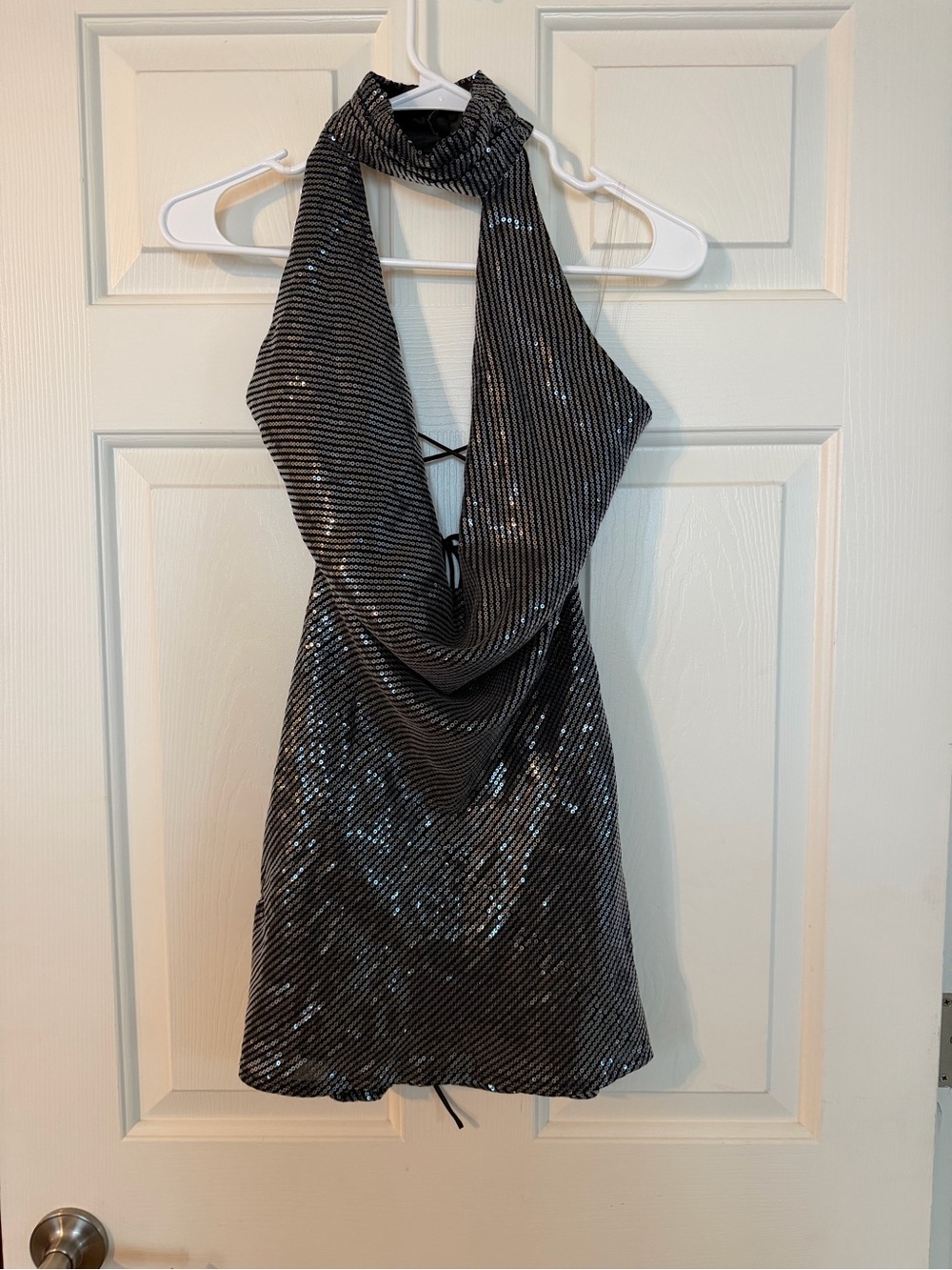 NWT Peppermayo Nora Sequin Cowl Neck Mini Dress - size 0